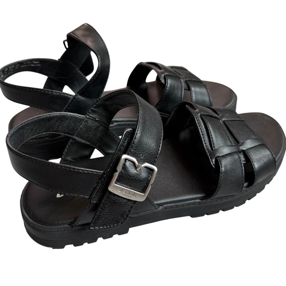 Dr. Scholl's Black Fisherman Sandals Women's 7.5M Velcro Strap Comfort Sandals